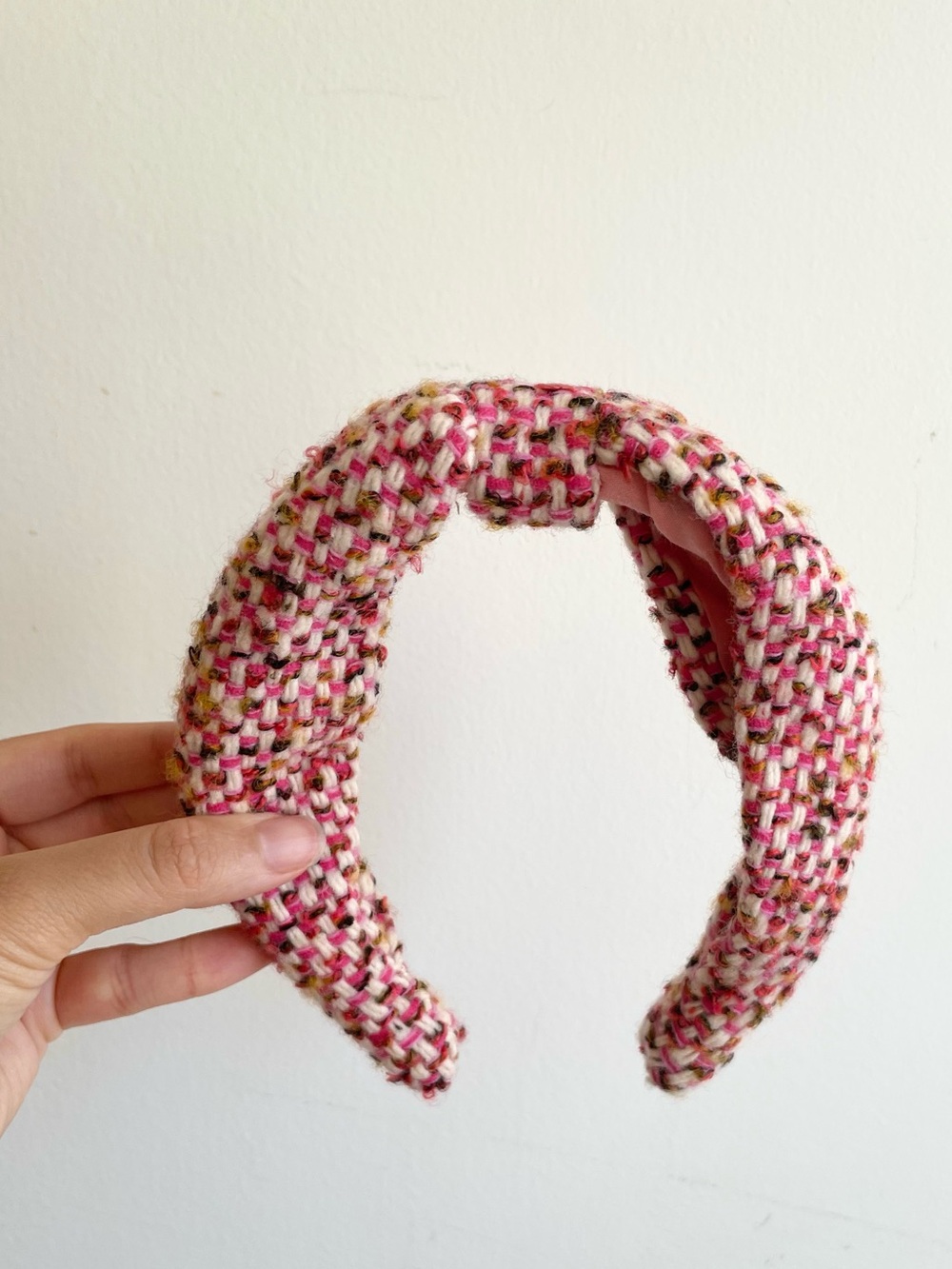 J.crew Pink Tweed Knotted Headband Gossip Girl Blair Waldorf